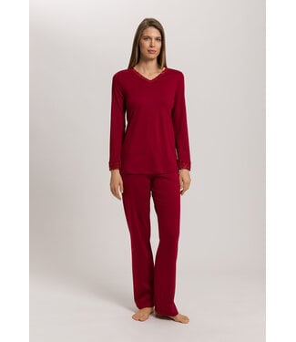 Hanro Moments Long Sleeve Pajama Red Dahlia (SALE)