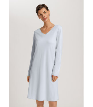 Hanro Cotton Silk Long Sleeve Nightdress Powder Blue (NEW TREND)