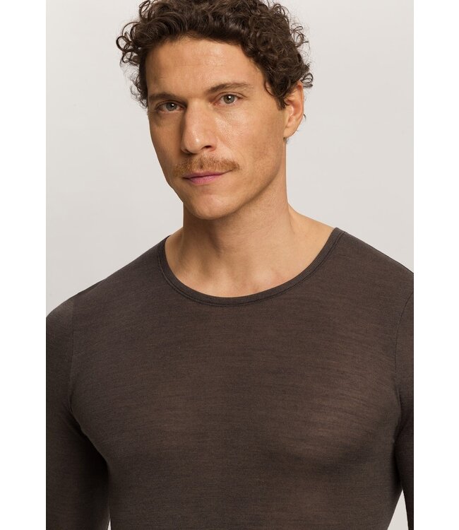 Hanro Woolen Silk Long Sleeve Earthy Ink (073402)