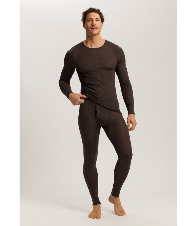 Hanro Woolen Silk Long Sleeve Earthy Ink (073402)