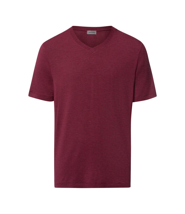 Hanro Casuals Shirt V-Neck Carbernet Melange (075035)