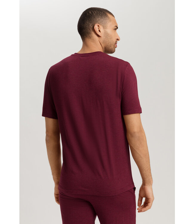 Hanro Casuals Shirt V-Neck Carbernet Melange (075035)