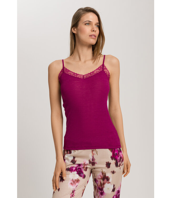 Hanro Woolen Lace Spaghetti Top Pink Tourmaline (SALE)