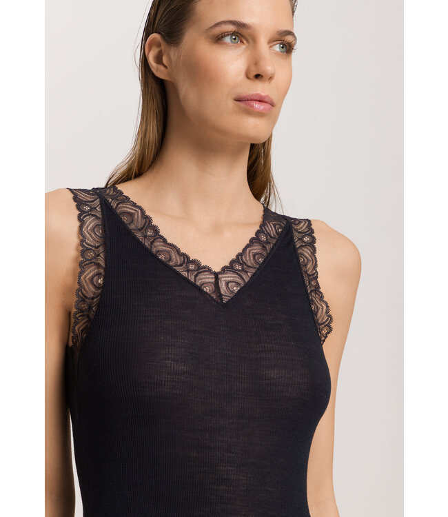 Hanro Woolen Lace Top Black (070828)