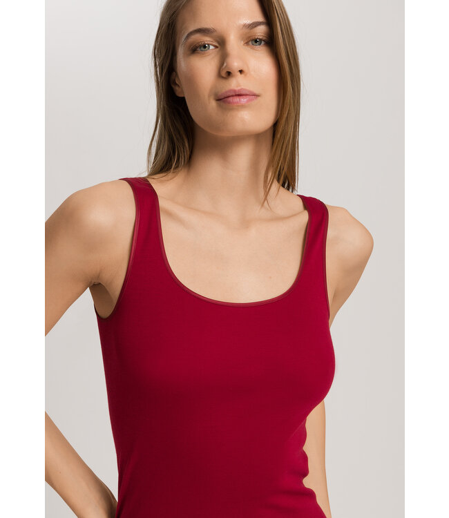 Hanro Cotton Seamless Tank Top Red Dahlia (071604)