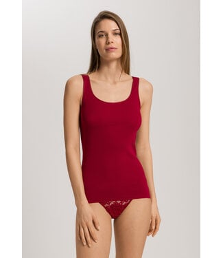 Hanro Cotton Seamless Tank Top Red Dahlia