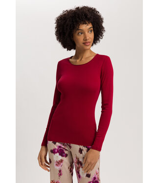 Hanro Cotton Seamless Shirt Long Sleeve Red Dahlia (NEW TREND)