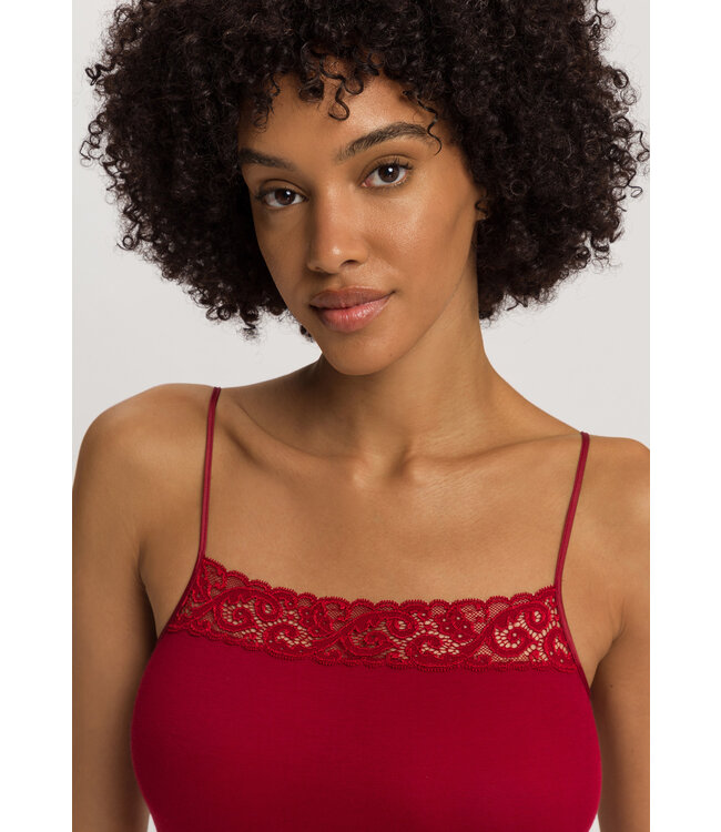 Hanro Moments Spaghetti Top Red Dahlia (071484)