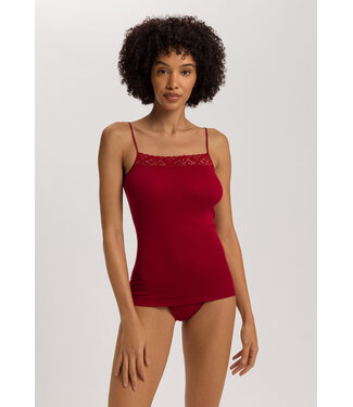 Hanro Moments Spaghetti Top Red Dahlia