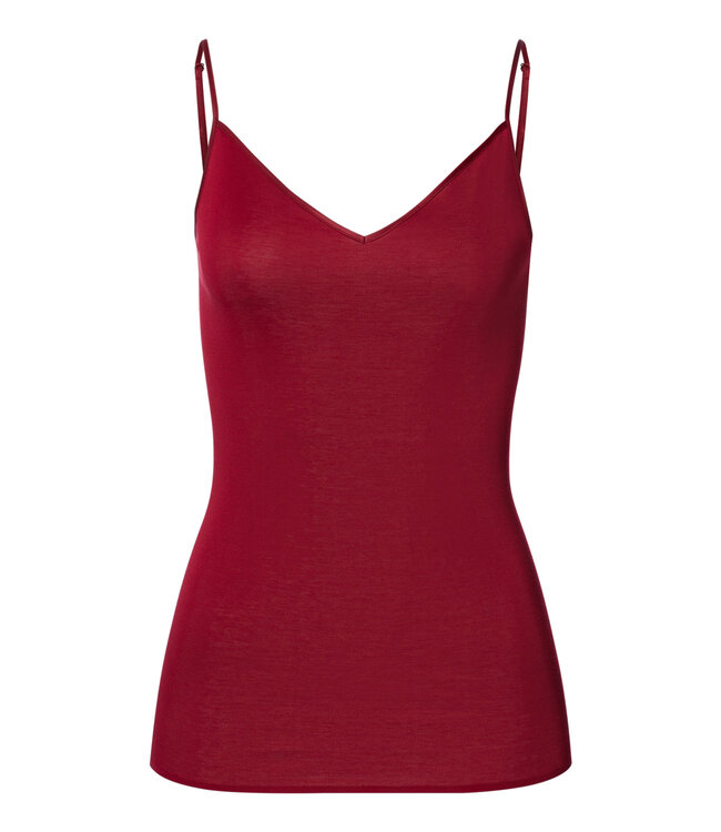 Hanro Cotton Seamless Spaghetti Top Red Dahlia (071601)