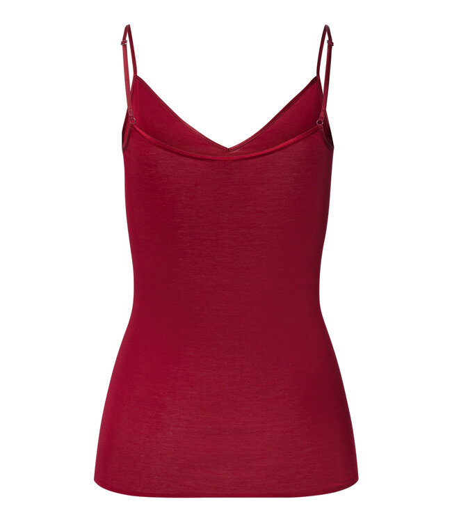 Hanro Cotton Seamless Spaghetti Top Red Dahlia (071601)