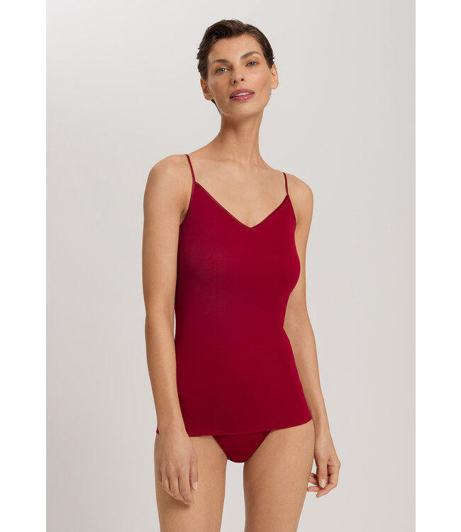 Hanro Cotton Seamless Spaghetti Top Red Dahlia (NEW TREND)