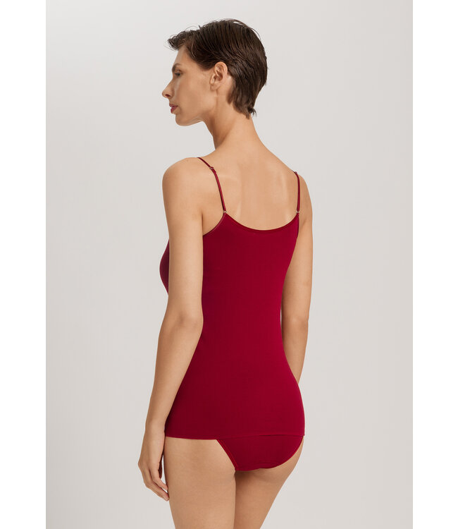 Hanro Cotton Seamless Spaghetti Top Red Dahlia (071601)