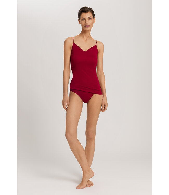 Hanro Cotton Seamless Spaghetti Top Red Dahlia (071601)