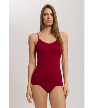 Hanro Cotton Seamless Spaghetti Top Padded Red Dahlia (NEW TREND)