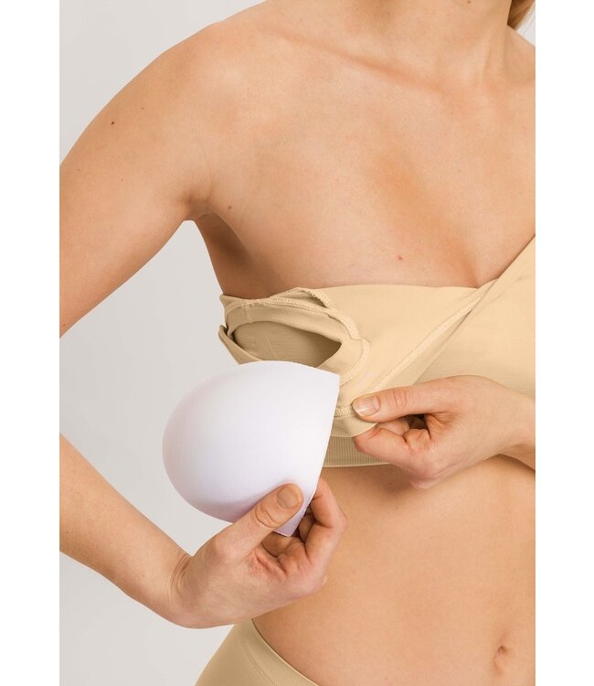 Touch Feeling Crop Top Padded Beige (071806)