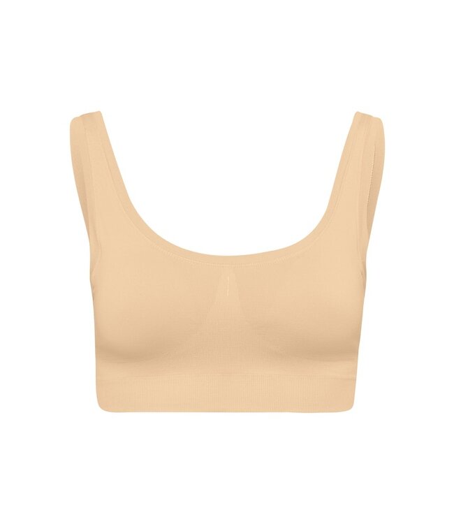 Touch Feeling Crop Top Padded Beige (071806)