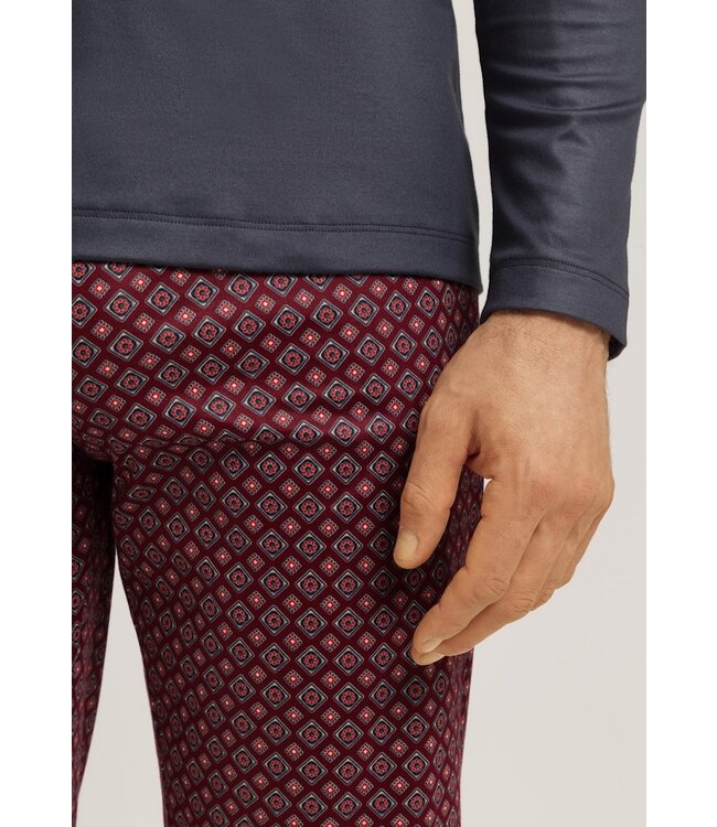 Hanro Night & Day Long Sleeve Pajama Red Gems Print (075111)