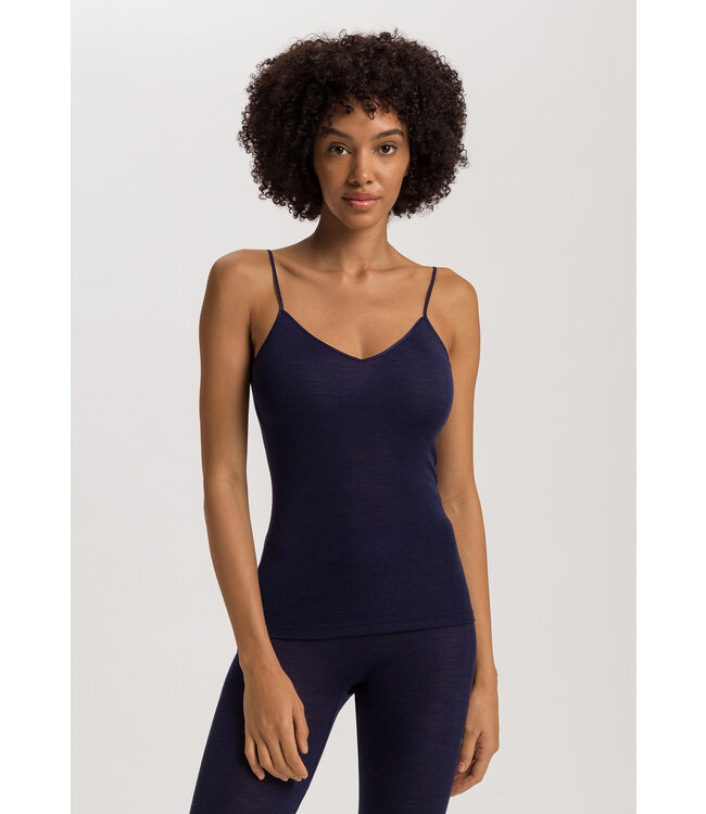 Hanro Woolen Silk Spaghetti Top Night Blue (071415)