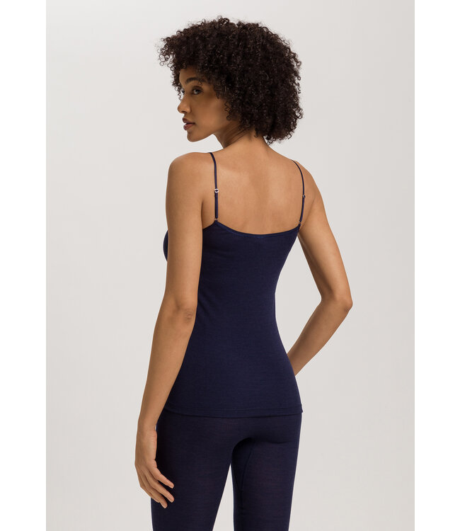 Hanro Woolen Silk Spaghetti Top Night Blue (071415)