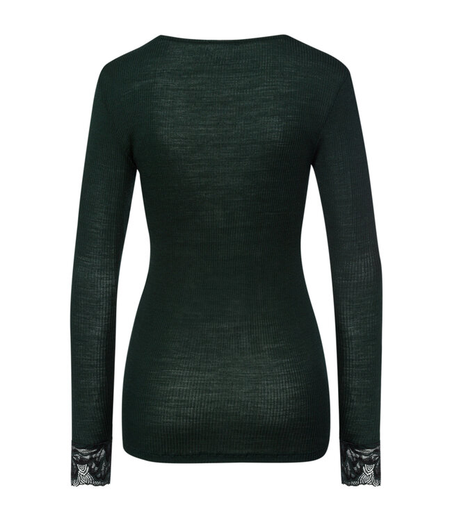 Hanro Celeste Long Sleeve Dark Malachite (070817)