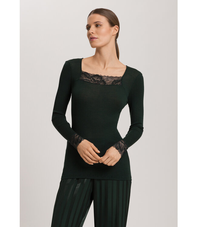 Hanro Celeste Long Sleeve Dark Malachite (SALE)