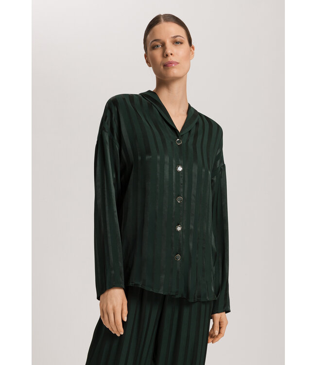 Hanro Indra Long Sleeve Shirt Dark Malachite