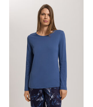 Hanro Loungy Nights Long Sleeve Shirt Slate Blue (NEW TREND)
