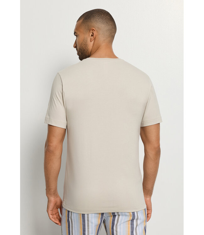 Hanro Living Shirt Short Sleeve Shirt V-Neck Moon (075051)