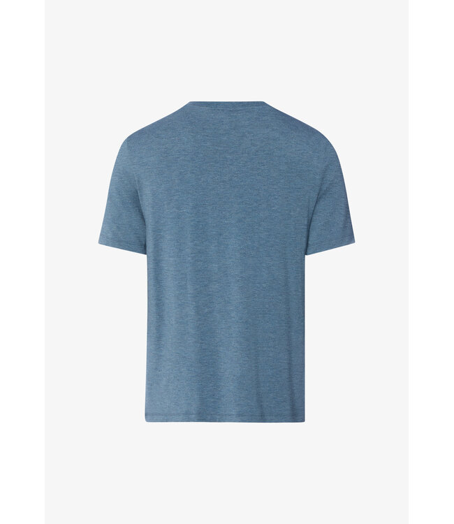 Hanro Casuals Shirt V-Neck Retro Blue Melange (075035)