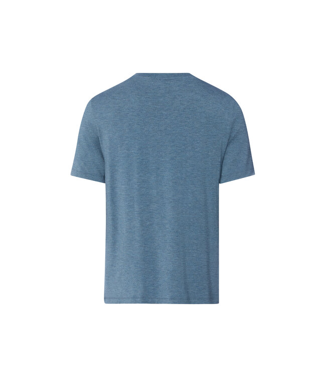 Hanro Casuals Shirt V-Neck Retro Blue Melange (075035)