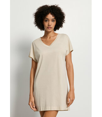Hanro Laura Short Sleeve Nightdress Oyster Gray (SALE)
