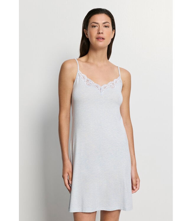Hanro Natural Elegance Spaghetti Dress Watery Blue Melange (074901)
