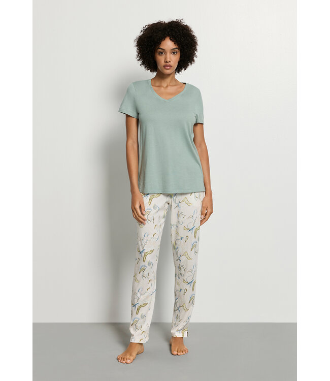 Hanro Sleep & Lounge Short Sleeve Shirt Dark Seafoam (074842)