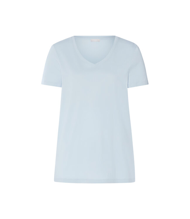 Hanro Sleep & Lounge Short Sleeve Shirt Watery Blue (074842)