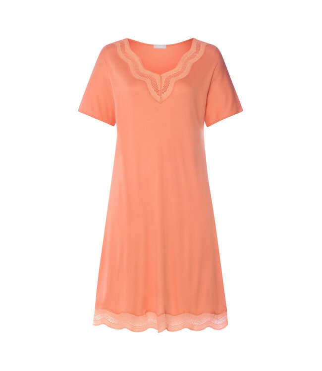 Hanro Cira Short Sleeve Nightdress Light Carnelian (074742)