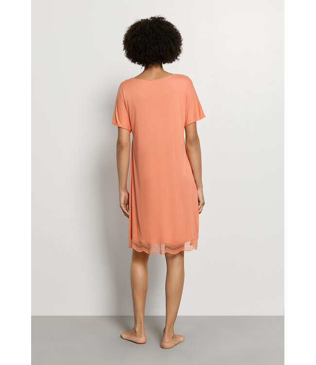 Hanro Cira Short Sleeve Nightdress Light Carnelian (074742)