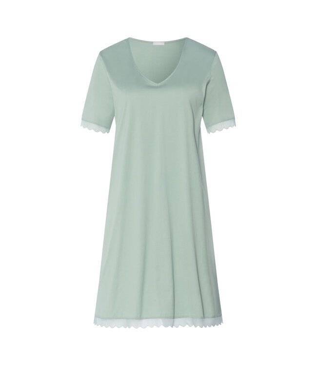Hanro Inaya Short Sleeve Nightdress Dark Seafoam (074736)