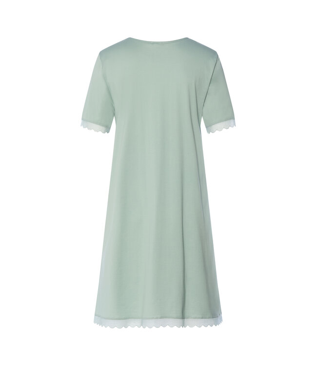 Hanro Inaya Short Sleeve Nightdress Dark Seafoam (074736)