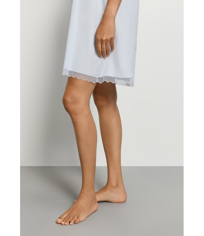 Hanro Inaya Short Sleeve Nightdress Watery Blue (074736)