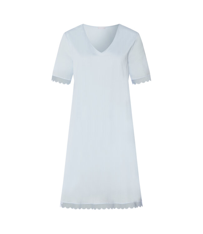 Hanro Inaya Short Sleeve Nightdress Watery Blue (074736)