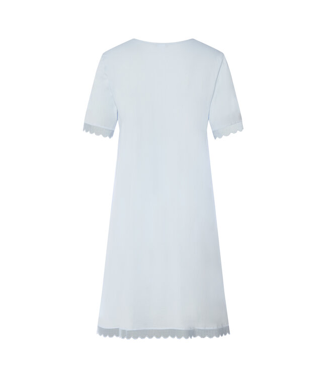 Hanro Inaya Short Sleeve Nightdress Watery Blue (074736)