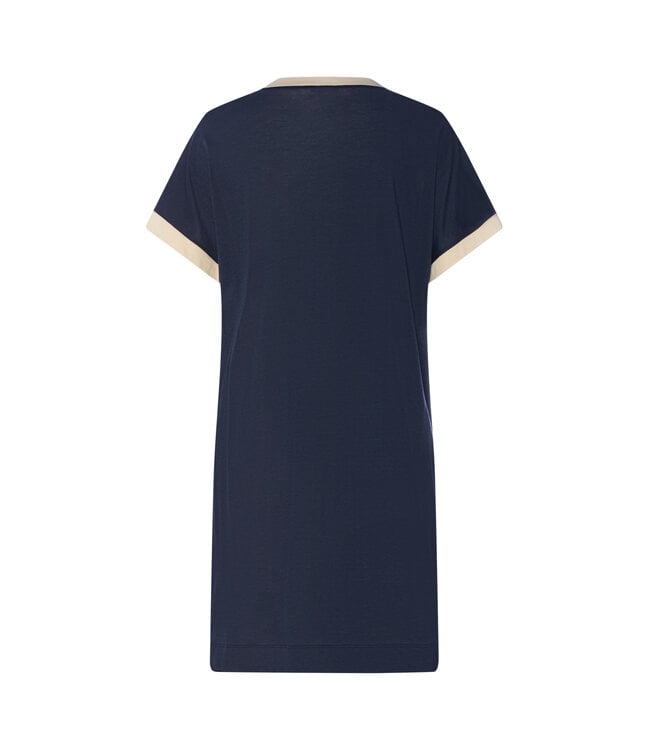 Hanro Laura Short Sleeve Nightdress Deep Navy (074264)