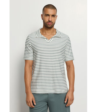 Hanro Travelwear  Shirt V-Neck Studio Green Stripes (NEW TREND)