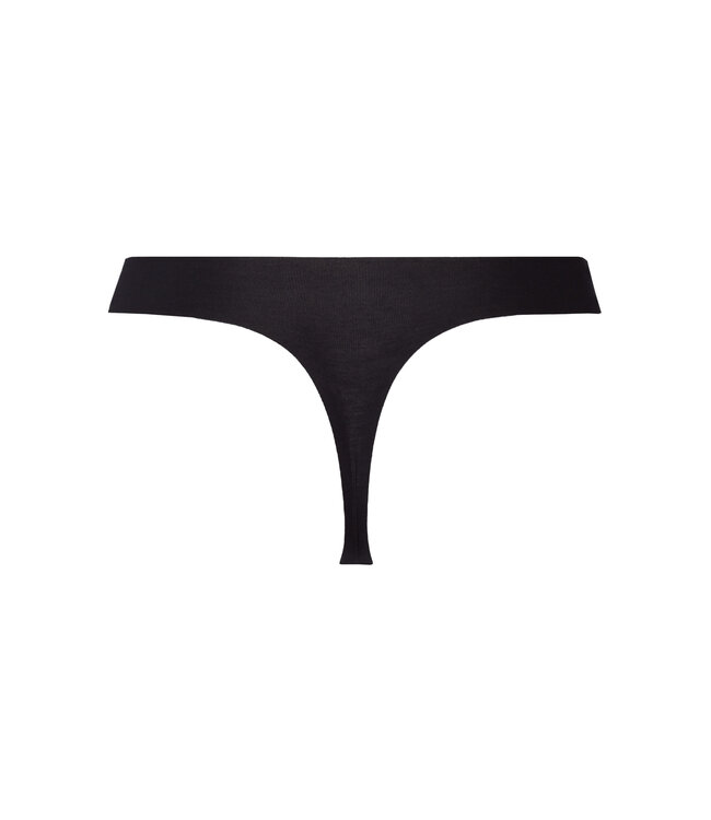 Hanro Invisible Cotton Thong Black (071225)