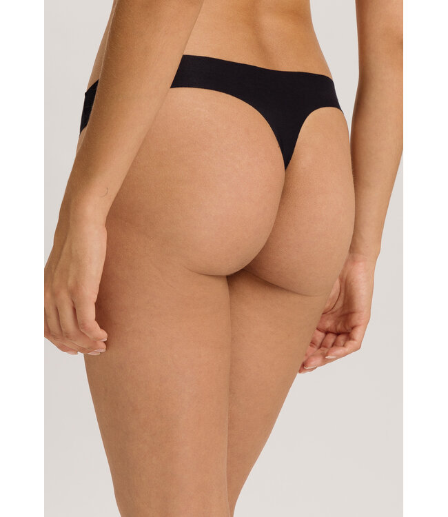Hanro Invisible Cotton Thong Black (071225)