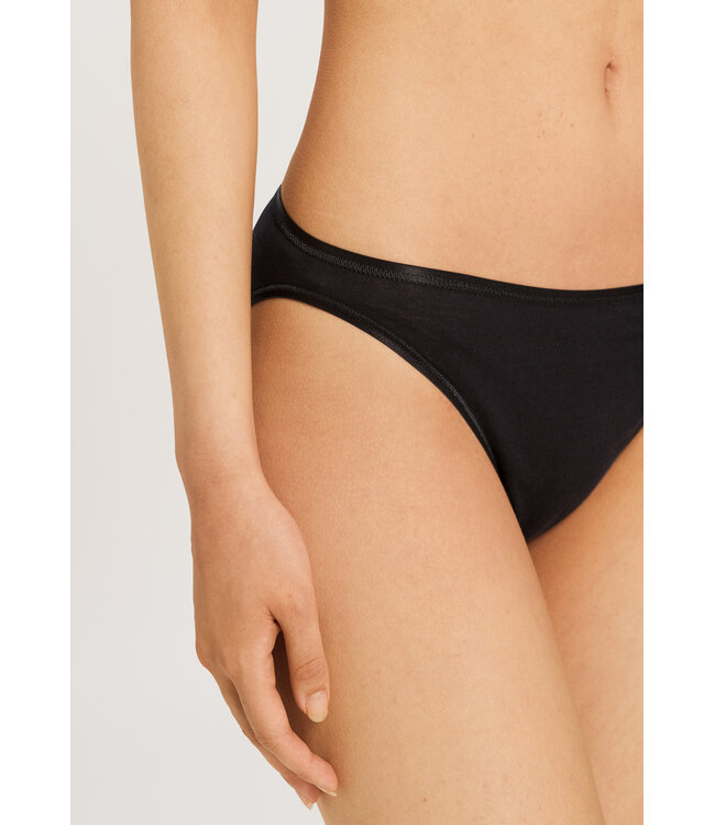 Hanro Cotton Seamless Mini Brief Black (071624)