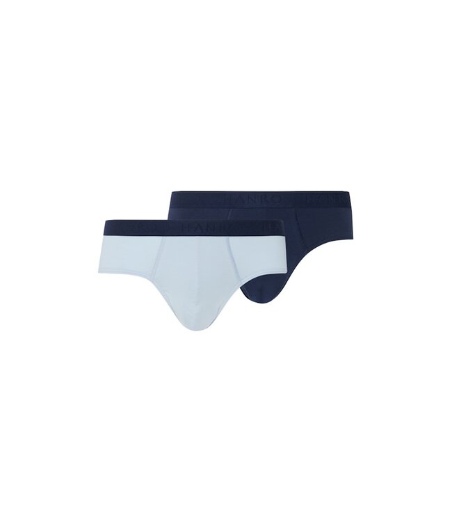 Hanro Cotton Essentials Briefs 2-Pack Blue Lagoon / Deep Navy (073075)
