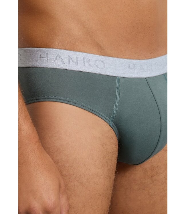 Hanro Cotton Essentials Briefs 2-Pack Studio Green / Retro Blue (073075)