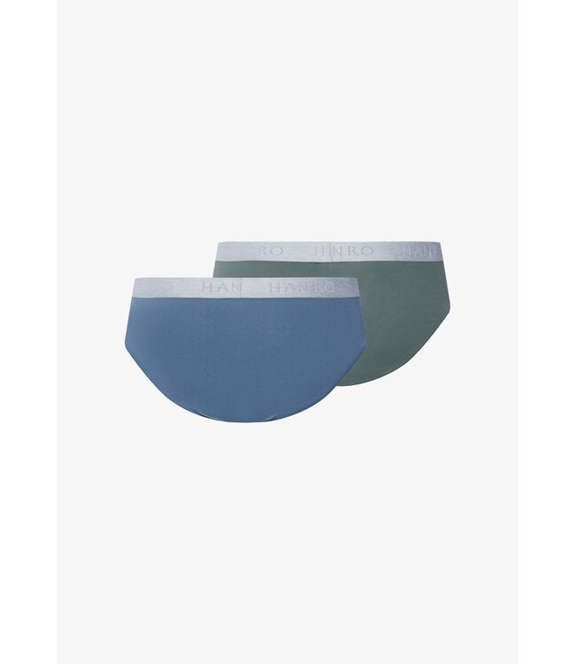 Hanro Cotton Essentials Briefs 2-Pack Studio Green / Retro Blue (073075)